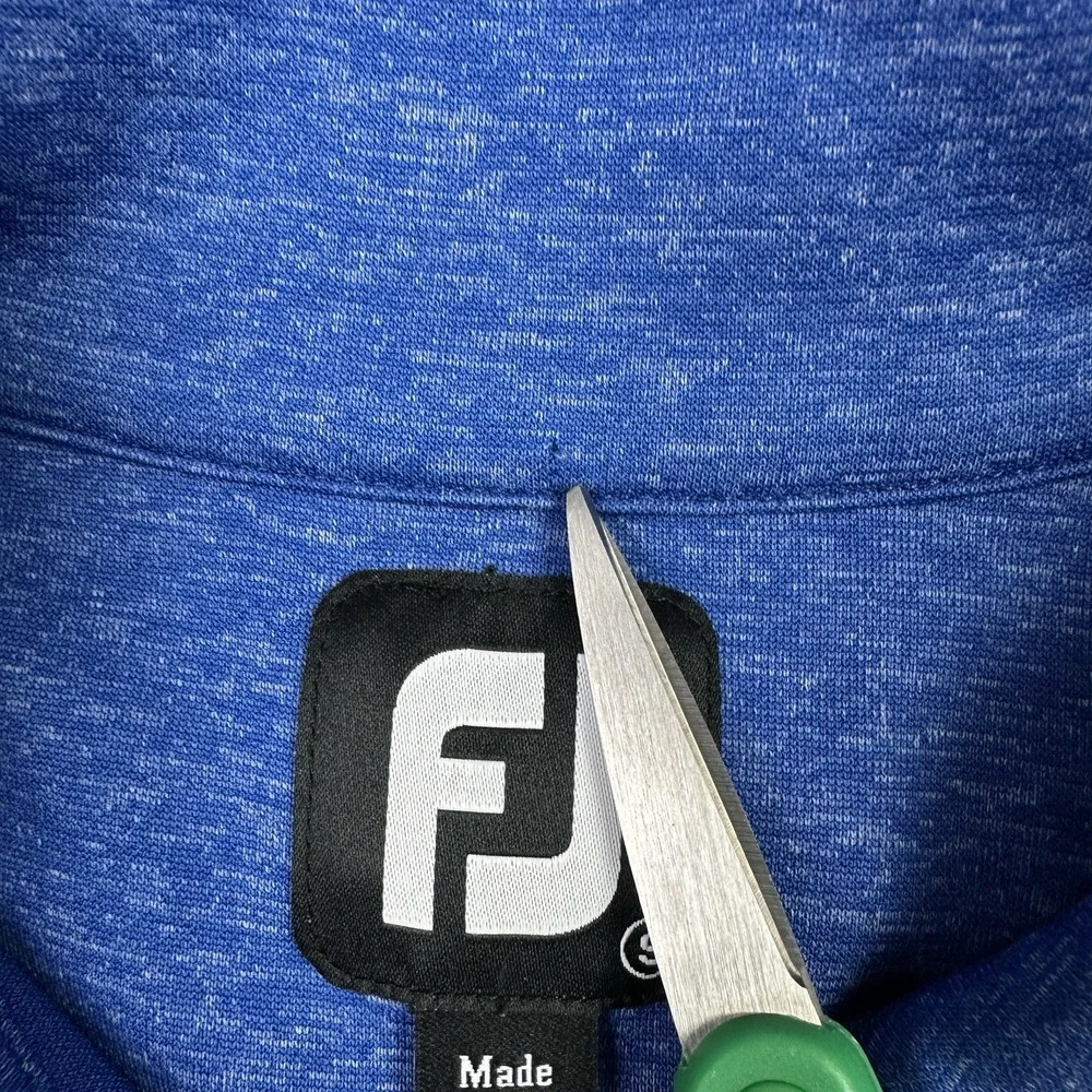 FootJoy Heather Yoke Half Zip Vest Mens S Blue Stretch Performance Golf NEW READ
